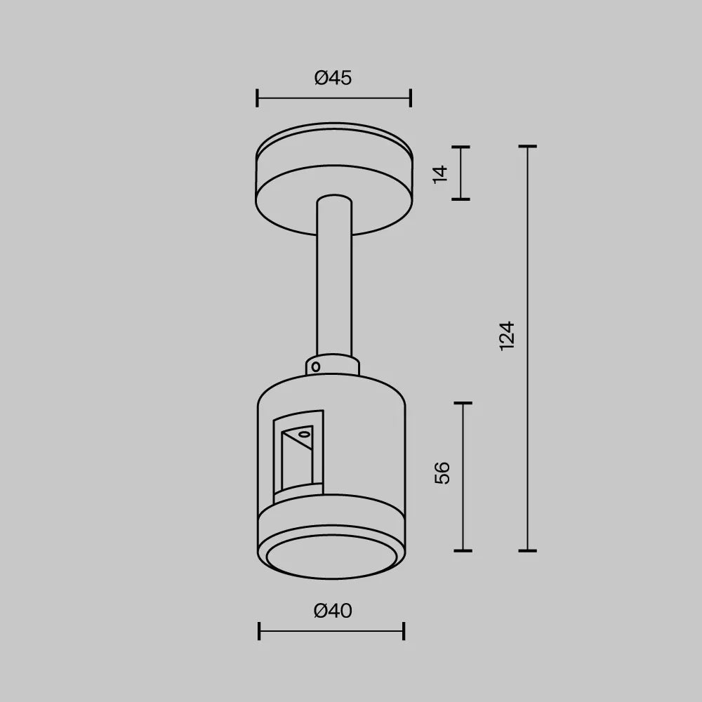 Suport scurt de tavan cu conector direct de alimentare 78 mm Flarity din Aluminiu Alama