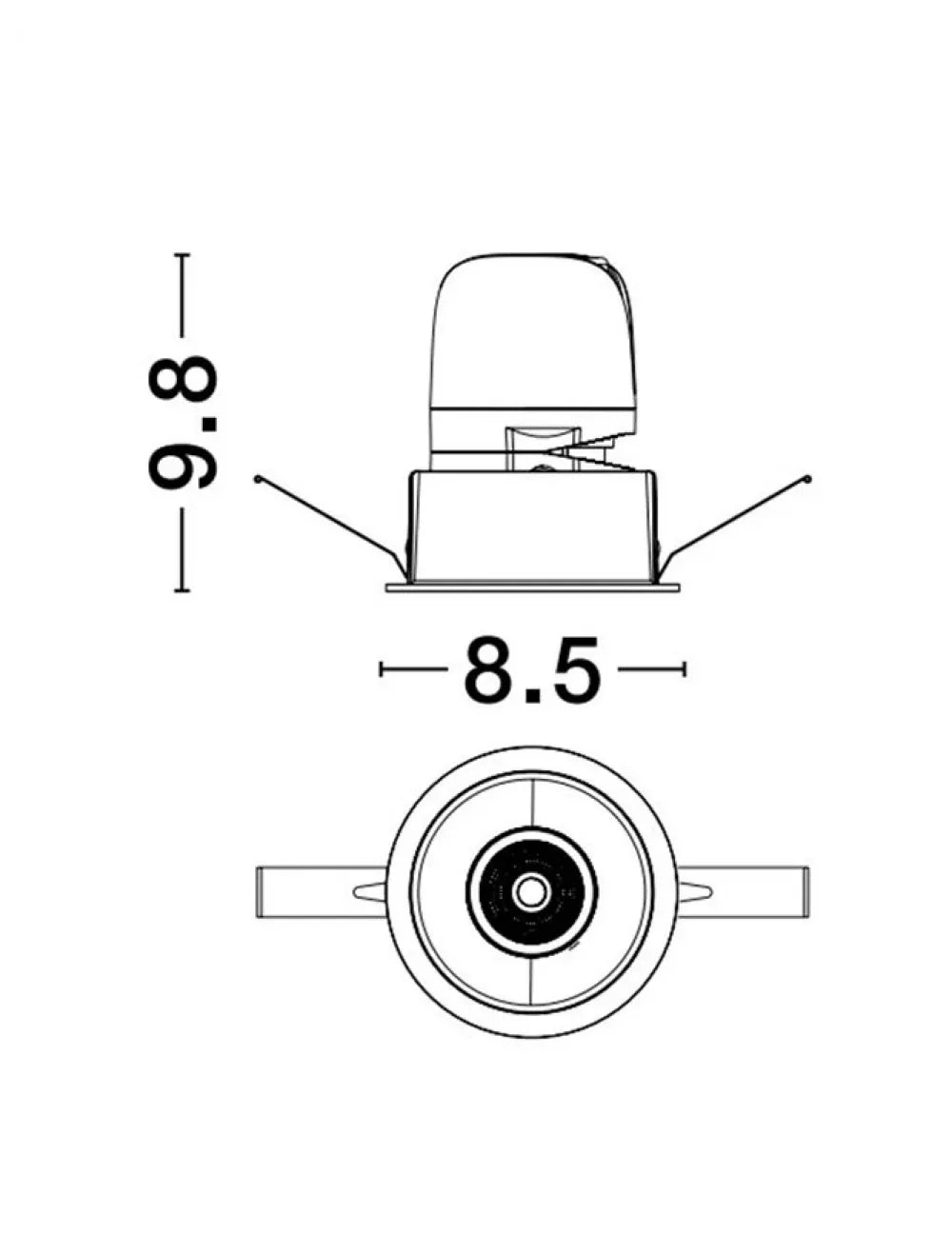 Spot incastrat din Aluminiu Alb H9.8xL8.5cm IP20 15W 754lm 3000k HOMER