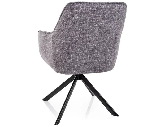Scaun rotativ din Stofa Gri si Metal Negru H83xL55xA62cm Notti