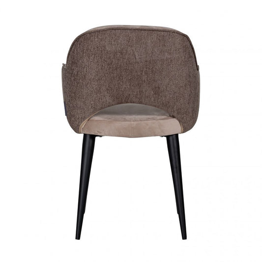 Scaun cu brate din Catifea si Metal Bej/Negru H85.5xL58xA63cm Giovanna Richmond Interiors