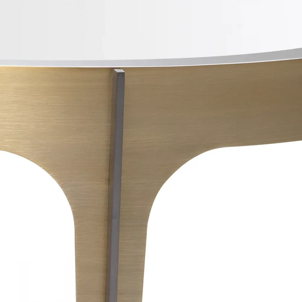 Masuta laterala Rotunda din Otel inoxidabil Alama si Oglinda D64xH43.5cm Artemisa Eichholtz