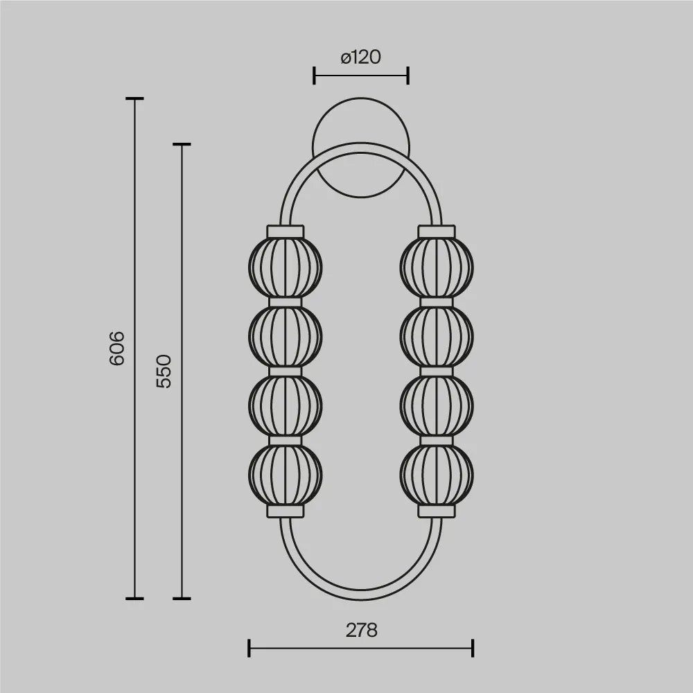 Aplica perete din Metal Auriu H60.6xL14.5cm Amulet