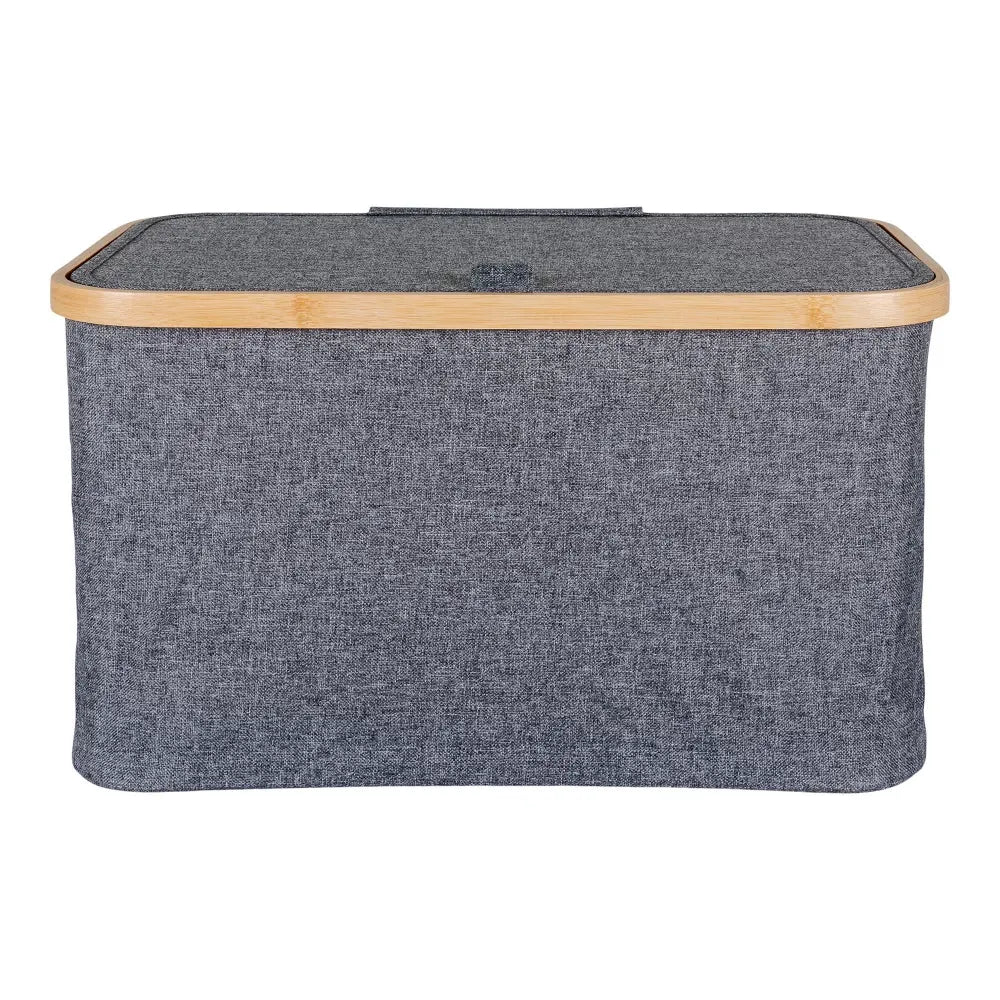 Cos depozitare din Lemn de bambus/Textil Maro/Gri H25xL45cm Noto