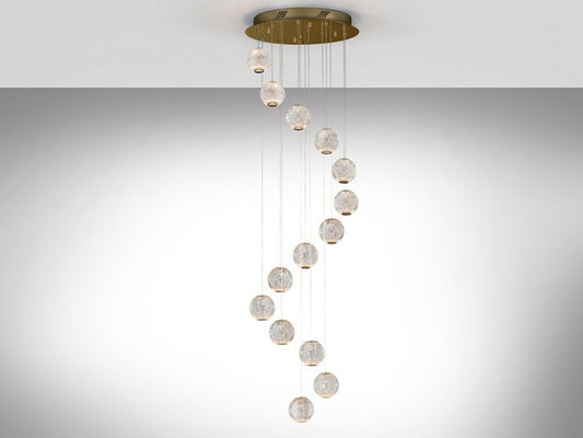 Lustra rotunda cu inaltime reglabila din Sticla Transparent cu LED D50xH300cm Austral