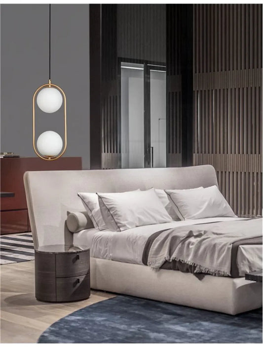 Pendul structura din Metal Auriu si abajur din Sticla Alb H120xL20cm IP20 OBITAR