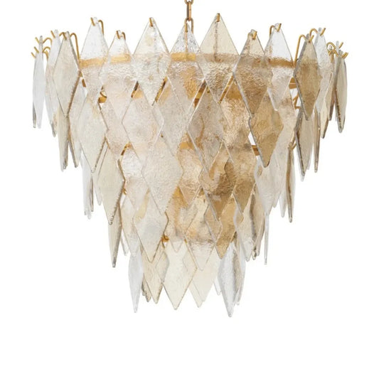 Candelabru din Metal Alama si Sticla Transparenta H55xD65cm Rhombus S Eichholtz