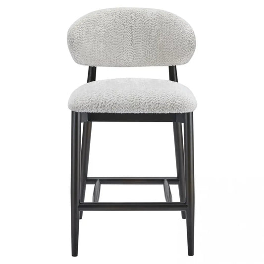 Scaun de insula tapitat cu Stofa be lovely Crem cu picioare din Lemn Negru H96xL52xA52cm Cherry Richmond interiors