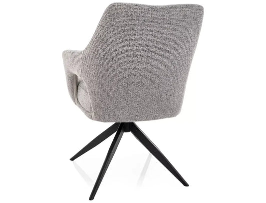 Scaun rotativ din Stofa Gri si Metal Negru H86xL59xA65cm Olsen