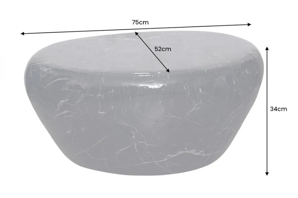 Masuta de cafea din Metal Negru L76xH35cm Stone