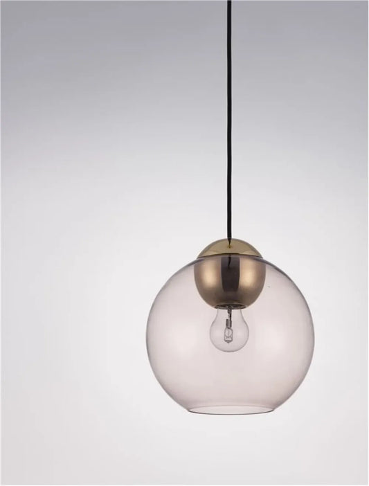 Pendul structura din Metal Auriu si abajur din Sticla Roz H182.5xL24cm IP20 MIDORI