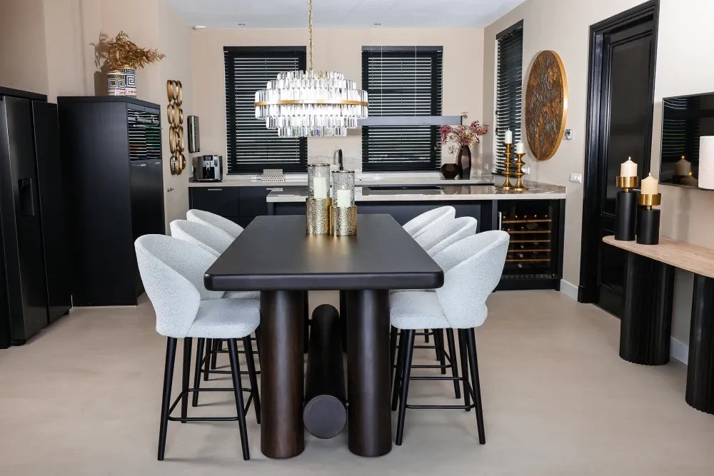 Masa insula Dreptunghiulara de 4-6 persoane din Lemn de acacia Maro L219xH91cm Menara Richmond interiors