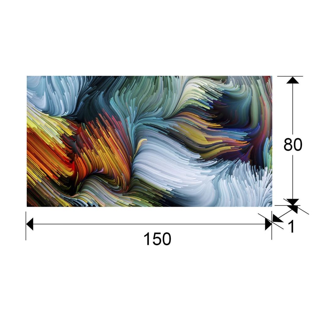 Tablou Dreptunghiular pe Sticla Multicolor Simbiosis H150xL80cm