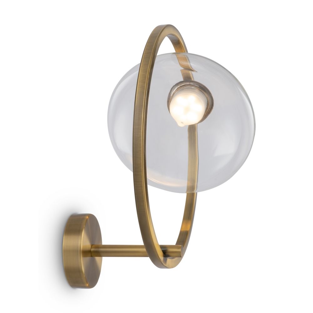 Aplica de perete Metal si Sticla Alama/Transparent D32xH35cm Lunare