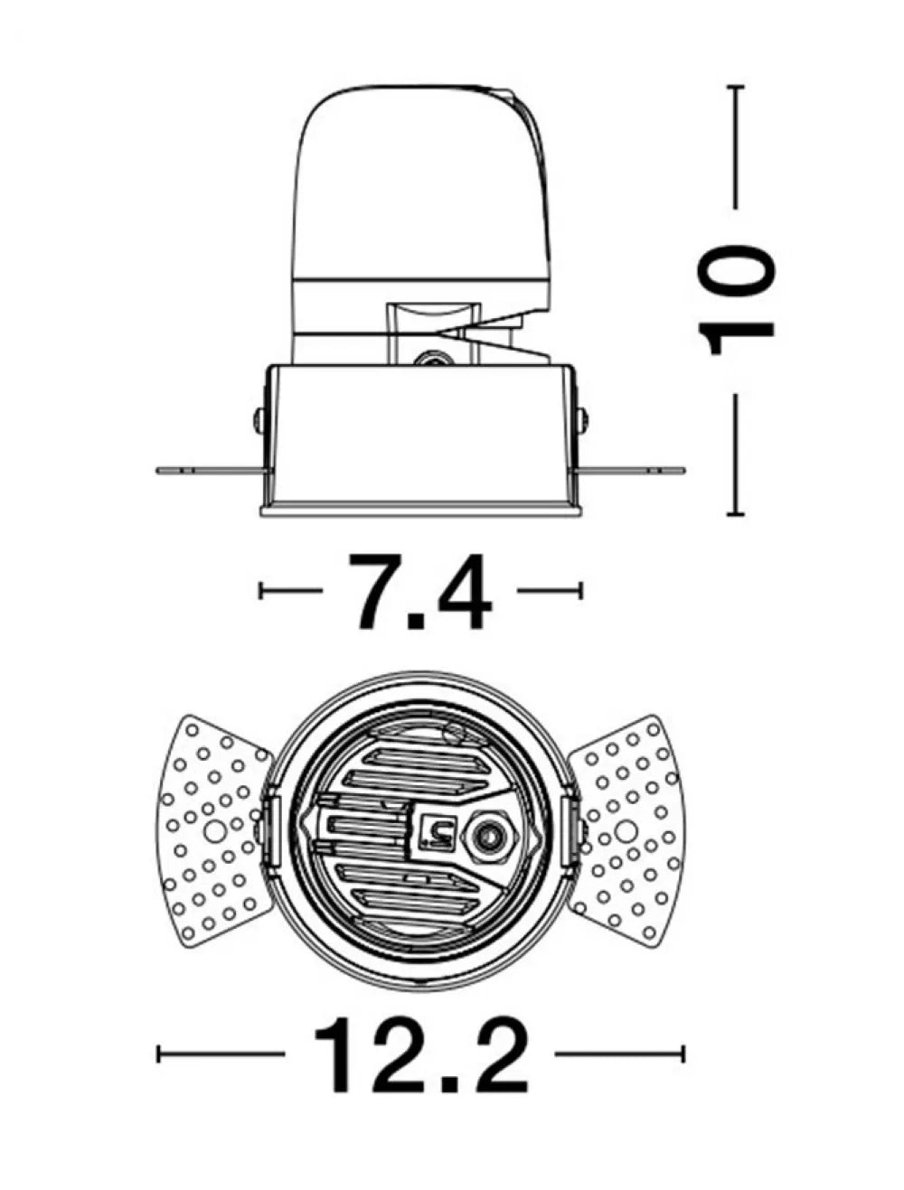 Spot incastrat din Aluminiu Alb H10xL7.4cm IP20 10W 640lm 3000k HOMER