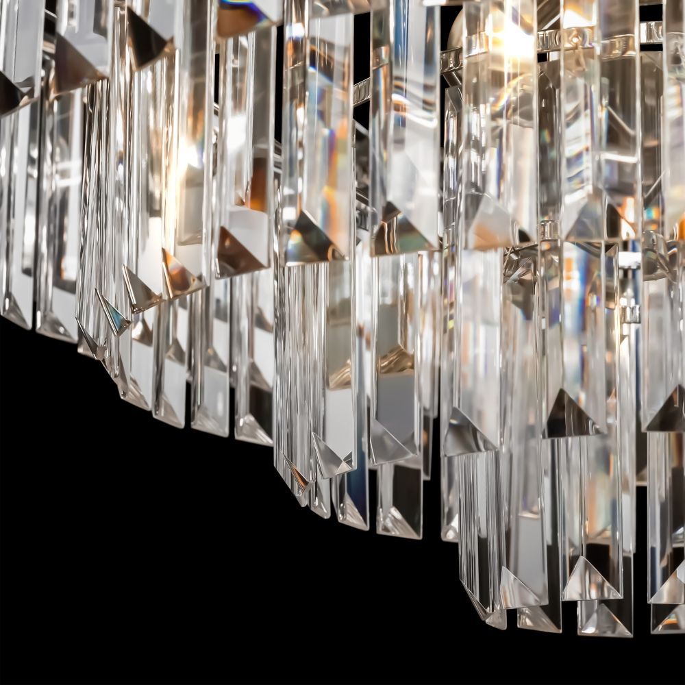 Lustra rotunda cu inaltime reglabila din Cristal Transparent cu 12 becuri D70xH120cm Revero