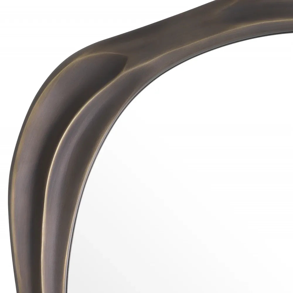 Oglinda cu rama din Metal/MDF Bronz D73cm Karma S Eichholtz