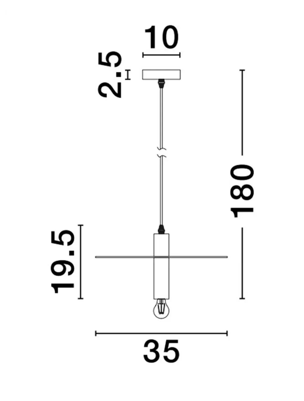 Pendul din Metal Auriu H180xL35cm IP20 ROYAL