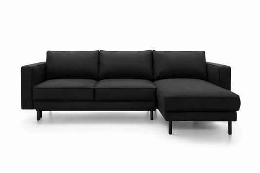 Coltar extensibil din catifea negru California L262x156cm