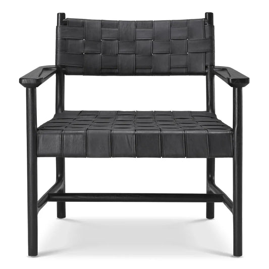 Fotoliu tapitat cu Piele naturala Negru L70xA69.5xH77cm Tiberio Eichholtz