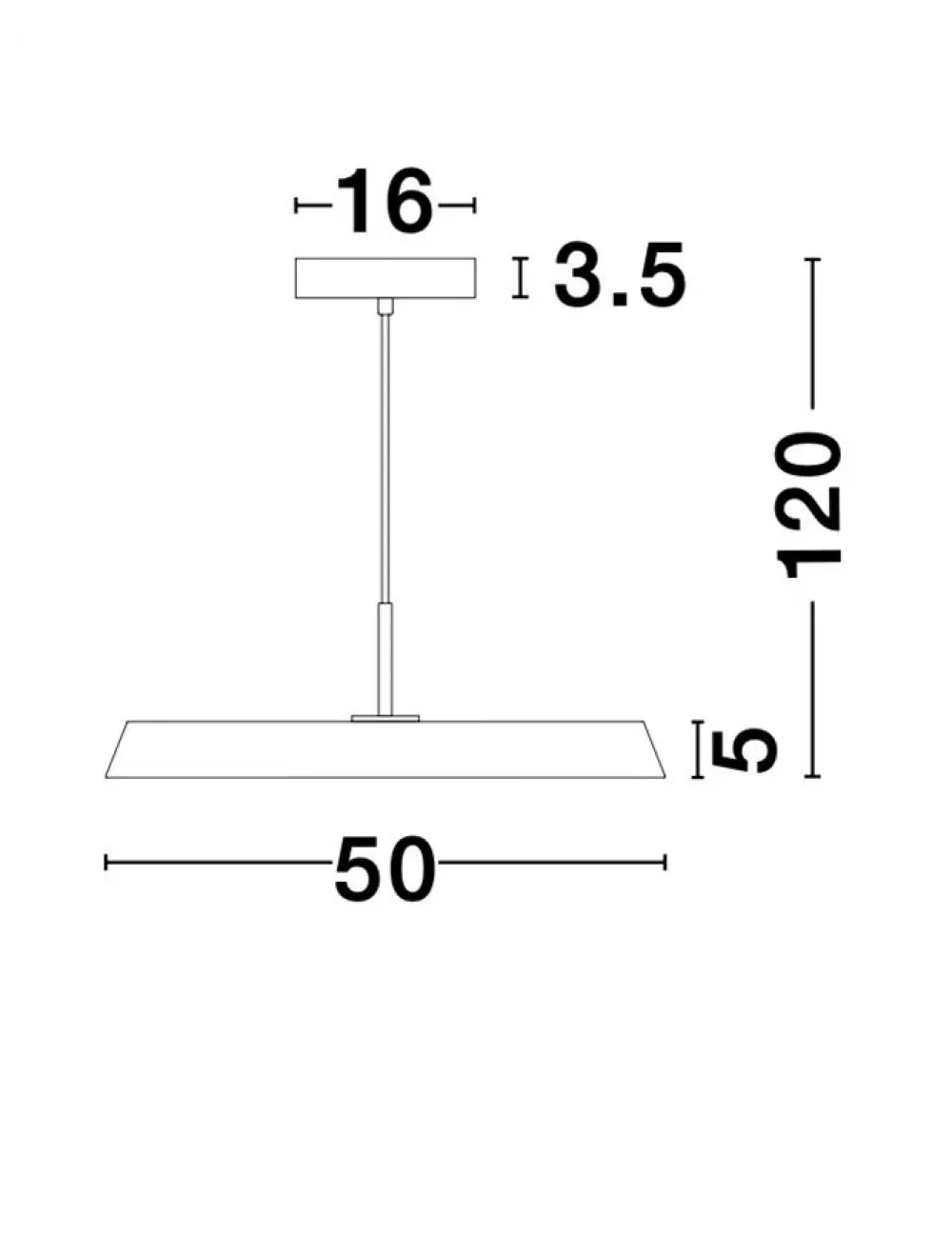 Pendul din Aluminiu Negru H120xL50cm IP20 35W 2662lm 3000k VETRO