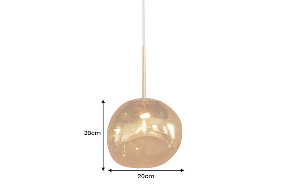 Pendul din Metal Auriu si Sticla Auriu D20xH150cm LIQUID DIAMOND