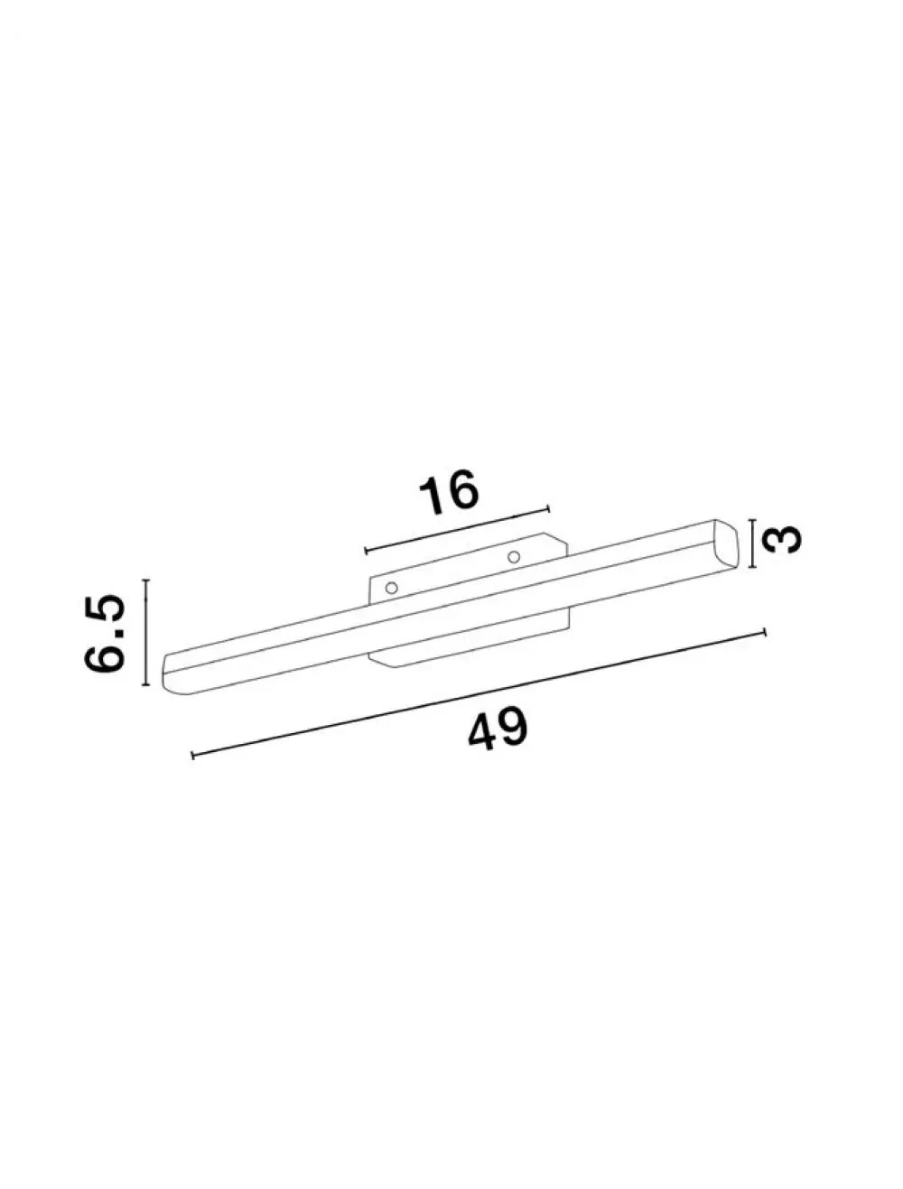 Aplica de perete structura din Aluminiu Negru si abajur din Acrilic Alb H6.5xL49cm IP44 12W 1174lm 3000k WILLOW