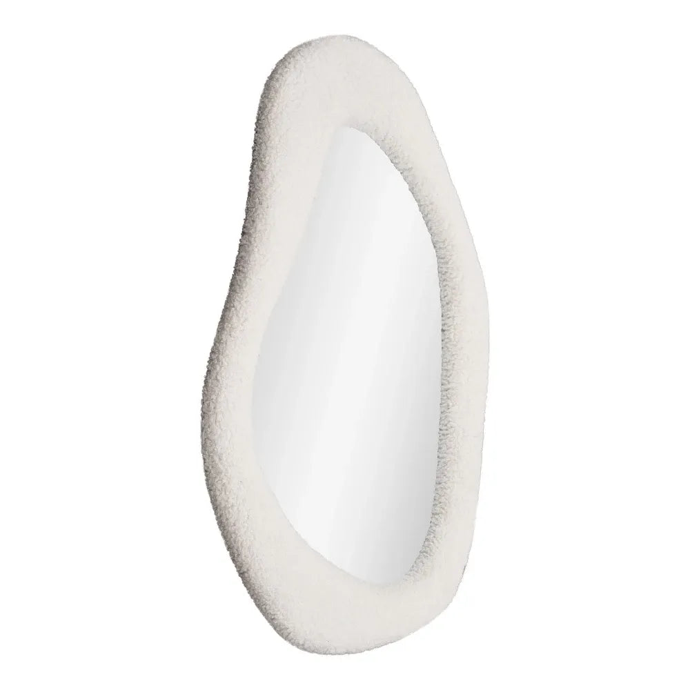 Oglinda cu rama tapita blanita alba 61x46,5cm Bosa