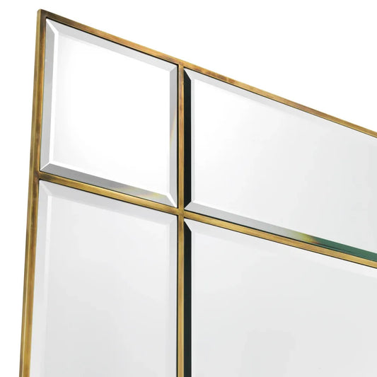 Oglinda cu iluminare din Metal/MDF Alama L90xH140cm Beaumont Eichholtz