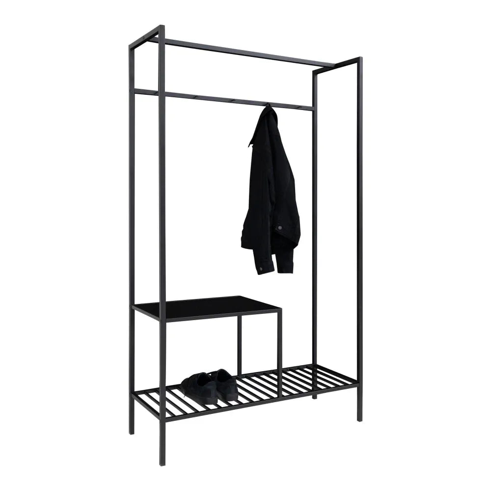 Cuier din PAL Negru si Metal Negru L101xH170cm Vita