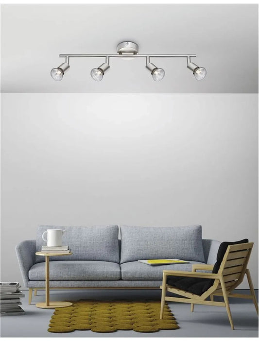 Plafoniera din Metal Argintiu H10.9xL51cm IP20 BASE