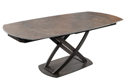 Masa extensibila din Ceramica Maro si Metal Bronz L130-190xH75cm Inception