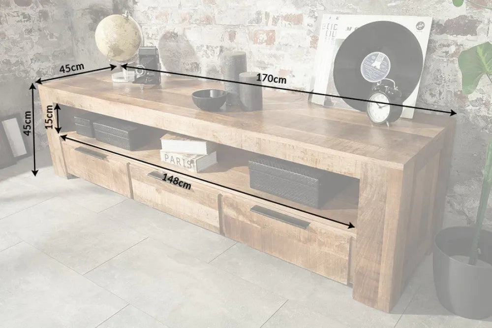 Comoda TV din Lemn de mango Maro L170xH45cm IRON CRAFT