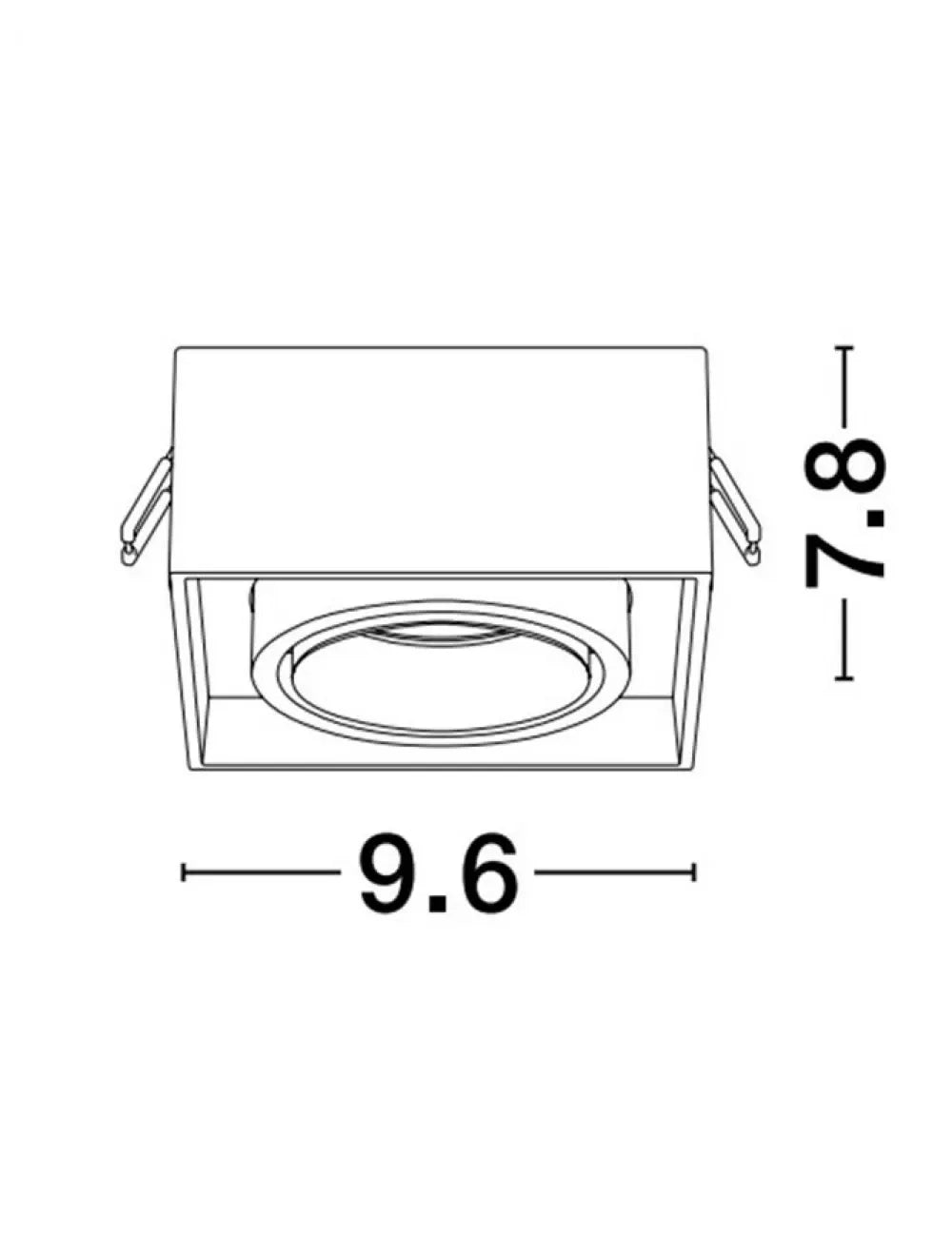 Spot incastrat din Aluminiu Negru H7.8xL9.6cm IP20 10W GU10 Brook