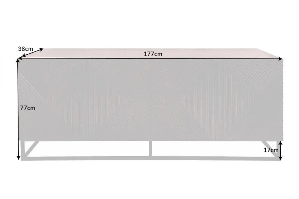 Comoda din Lemn de mango Maro inchis si Metal Negru L177xH77cm Creativo