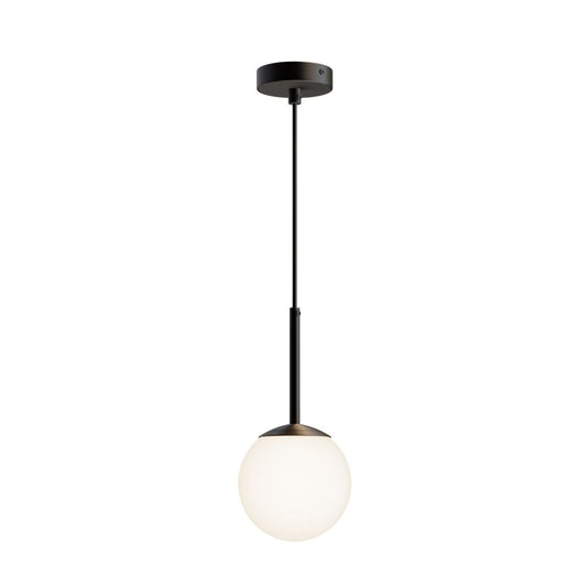 Pendul din Metal si Sticla Negru mat/Alb D15xH180cm Basic form