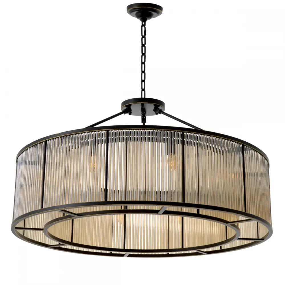 Plafoniera din Metal Bronz si Sticla Transparent H60xD110cm Bernardi XL Eichholtz