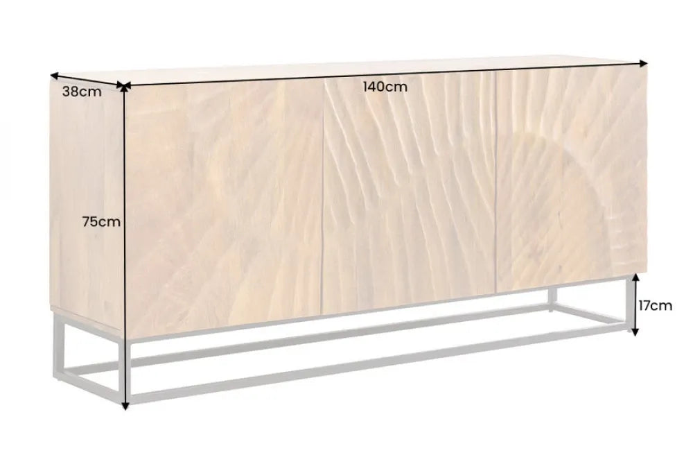 Comoda din Lemn de mango Maro si Metal Negru L140xH75cm SCORPION