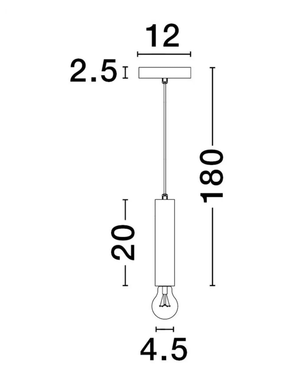 Pendul din Metal Auriu H180xL4.5cm IP20 NORWAY