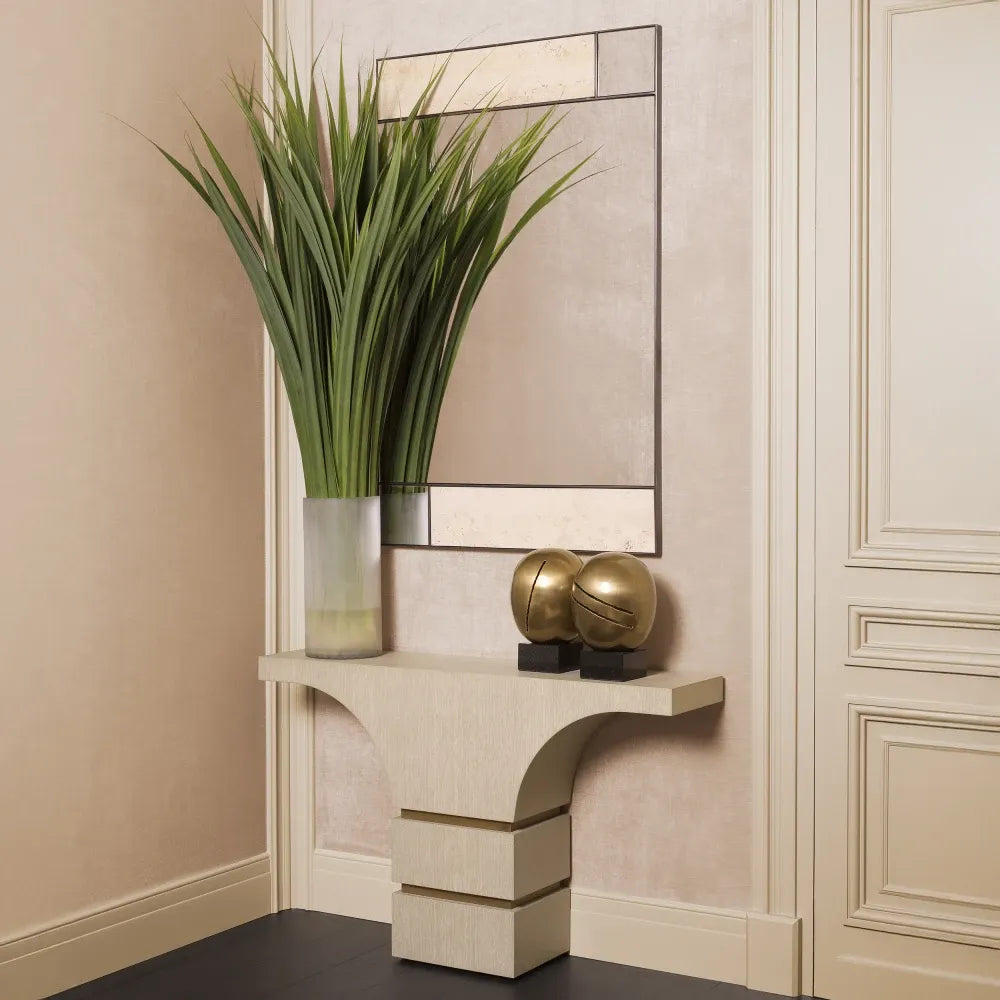 Oglinda cu rama din Metal/Travertin Bronz/Bej L90xH140cm Cosimo Eichholtz