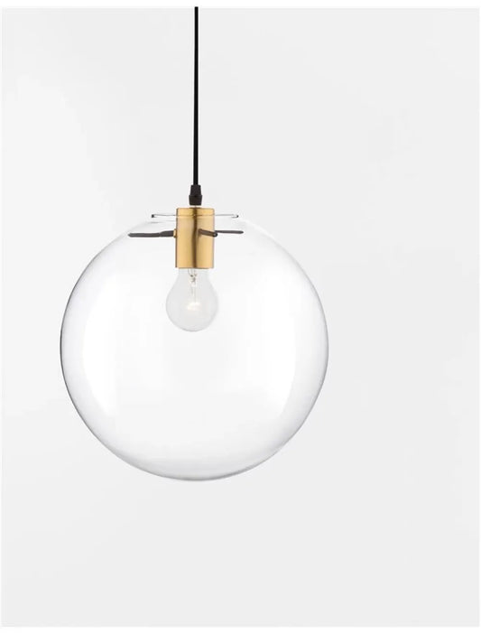 Pendul structura din Metal Negru/Auriu si abajur din Sticla Transparent H181xL25cm IP20 MIRALE