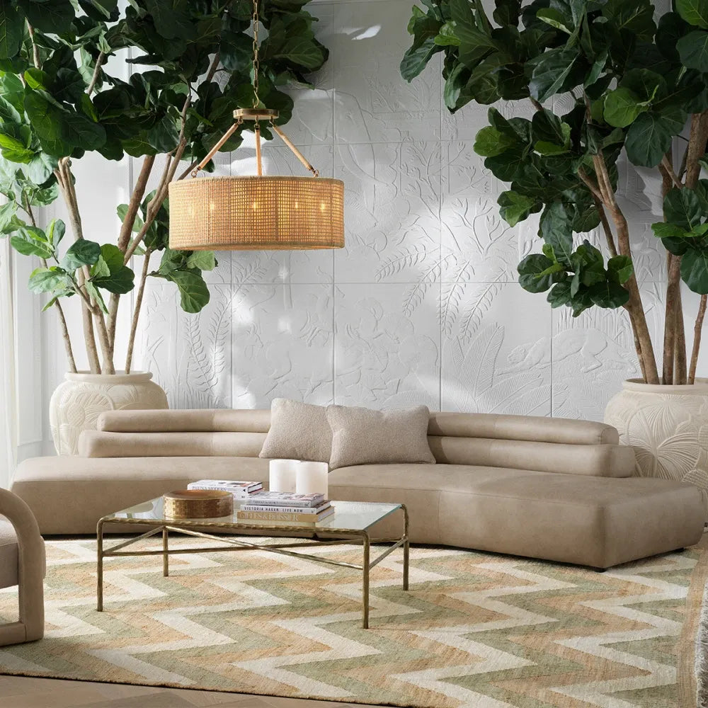 Canapea tapitat cu Piele artificiala Bej L140xAxH66cm Marvella Eichholtz