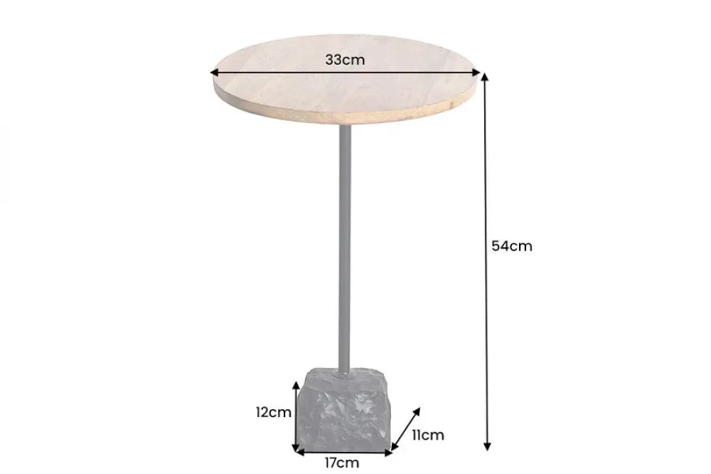 Masuta laterala din Lemn de mango Maro si Metal/Marmura Negru L33xH54cm Trayful