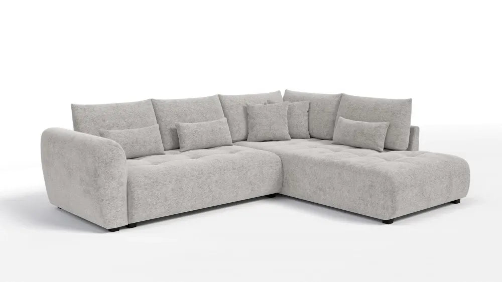Coltar extensibil in forma de L tapitat cu Chenille Sajma 15 Bej L291x234cm Trezzo