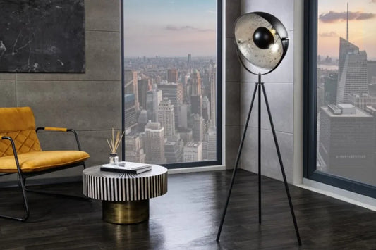Lampa de podea din Metal Negru/Argintiu H146xL51cm Studio