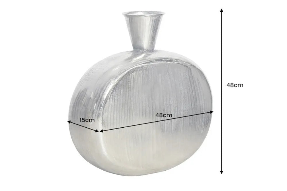 Vaza decorativa din Metal Argintiu H48xL48cm Orient L