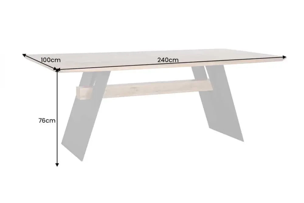 Masa din Lemn de stejar Maro si Metal Negru L240xH76cm Grand oak