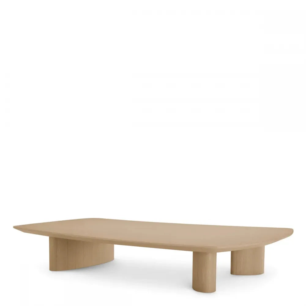 Masuta de cafea asimetrica din Furnir de stejar Maro deschis L185xl120cm Bergman Eichholtz