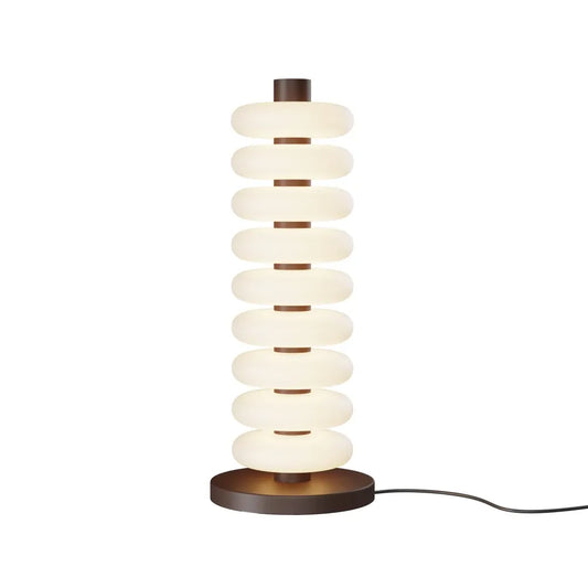 Lampa de podea din Metal Maro si Sticla Bej H55xD22cm Nuvem