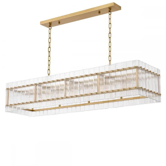 Candelabru din Metal Alama atichizata si Alabastru Transparent H27xL140.5cm Ruby Eichholtz