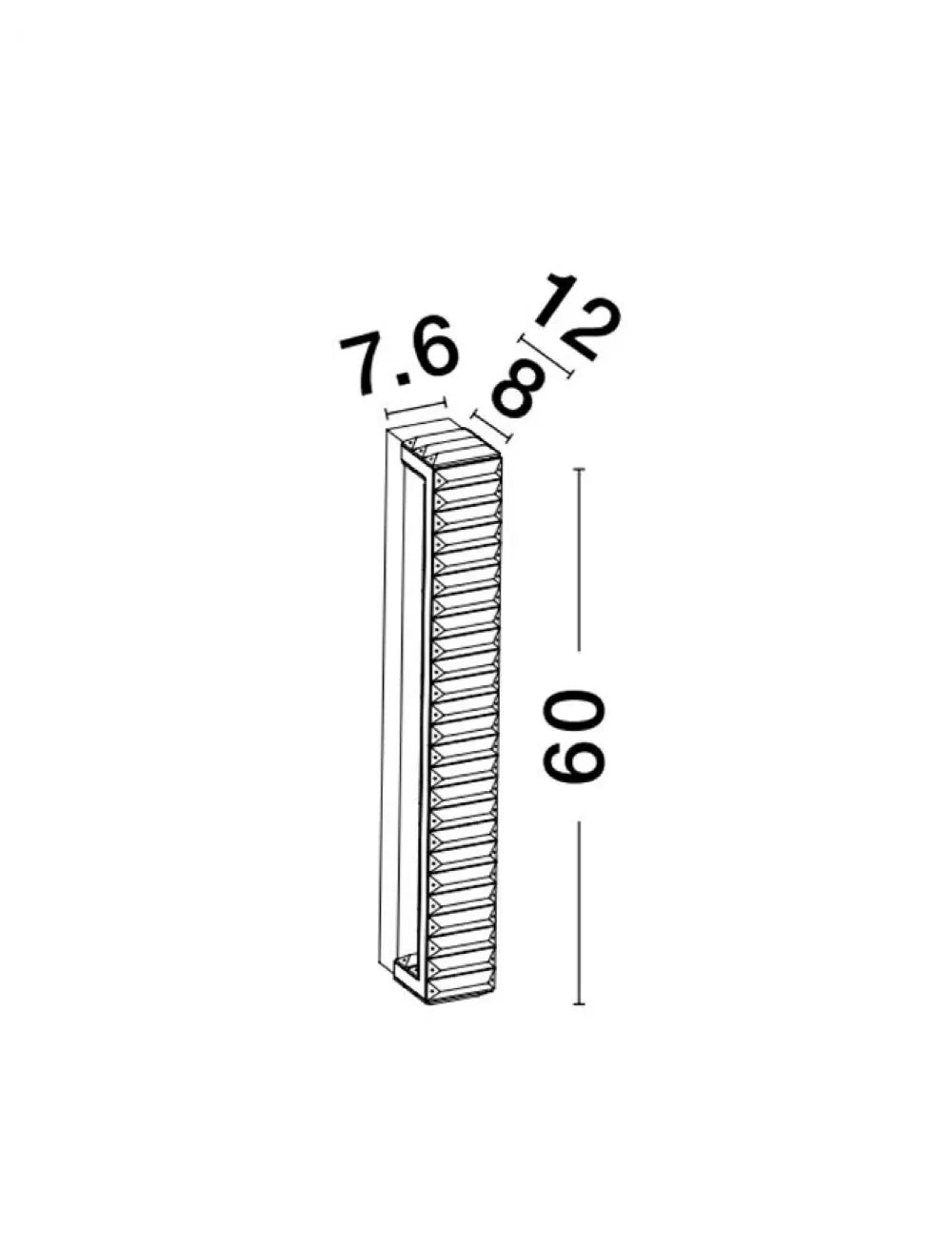 Aplica de perete structura din Metal Argintiu si abajur din Cristal Transparent H60xL12cm IP20 19W 1428lm 3500k AURELIA